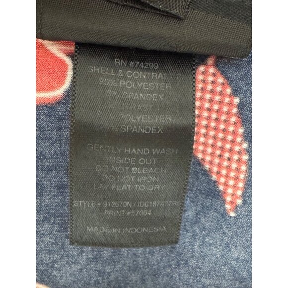 Navy Blue Red Floral Print Long Gown Maxi Dress w/Tie Size 18W 2X Summer Plus Sz - Picture 6 of 6